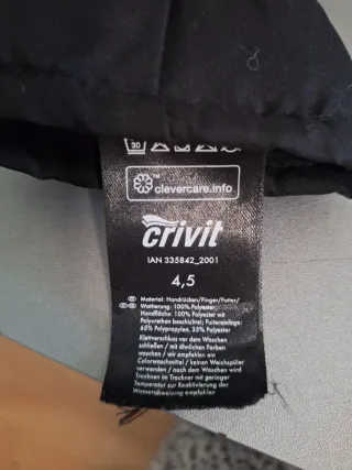 Guantes nieve infantil Crivit negros y rosas