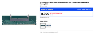 Adaptador SO-DIMM a Tarjeta DIMM DDR3
