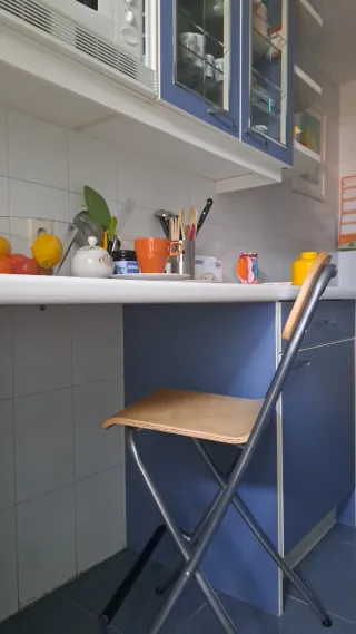 Sillas altas plegables madera y metal