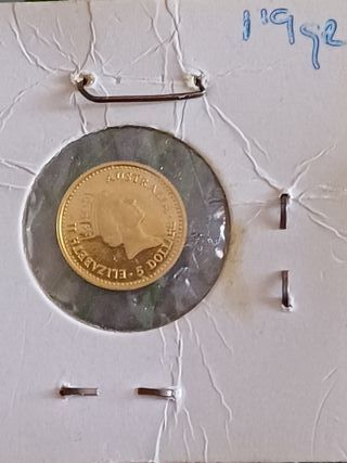 Moneda Australiana 5 Dólares Oro Isabel II