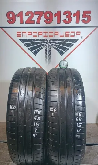 195 65 15 V DUNLOP RUEDA AL 90% VIDA UTIL