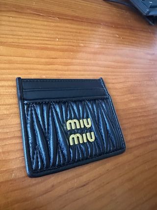 Portacartellini Miu Miu Nero in Pelle Trapuntata