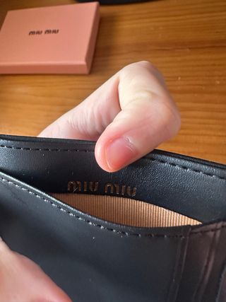Portacartellini Miu Miu Nero in Pelle Trapuntata