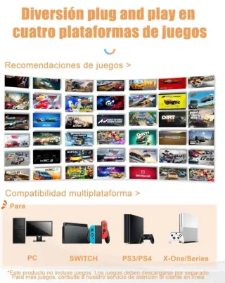 VOLANTE Y PEDALES PLAY,XBOX,NINTENDO,PC