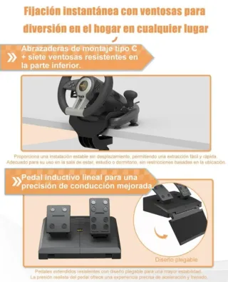 VOLANTE Y PEDALES PLAY,XBOX,NINTENDO,PC