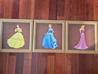 Cuadros de Princesas Disney (3 uds)