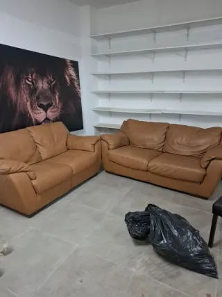 Divani in pelle marrone (2 unità)