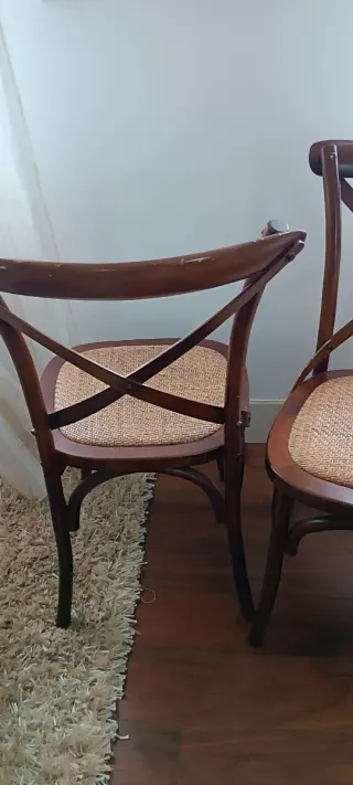 Sillas El Corte Inglés madera y ratán