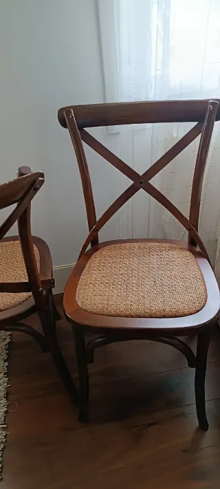 Sillas El Corte Inglés madera y ratán