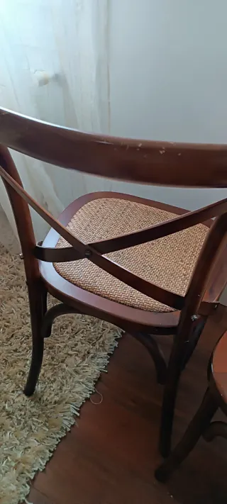 Sillas El Corte Inglés madera y ratán