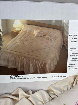 GIORGIA Trapunta Matrimoniale Dipinta a Mano