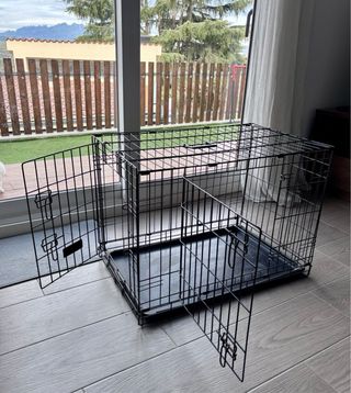 Jaula metálica mediana para perros o gatos