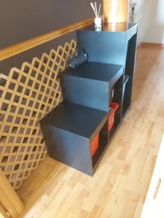 Estantería Negra con 5 Cajones Extraíbles