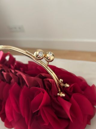 Bolso fiesta elegante rojo y dorado