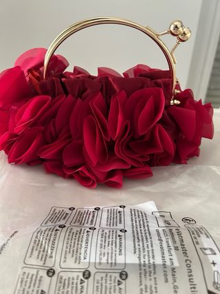 Bolso fiesta elegante rojo y dorado