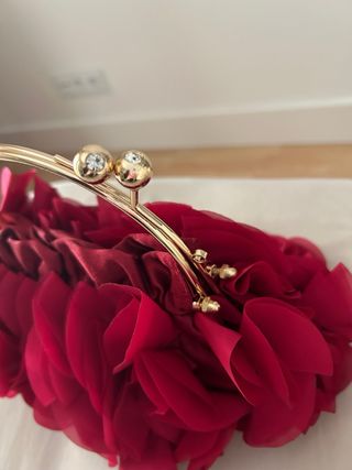 Bolso fiesta elegante rojo y dorado