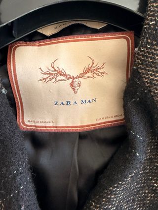 Abrigo Zara cuadros lana largo