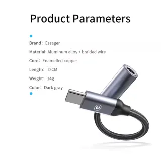 Adaptador USB-C a Jack 3.5mm Essager
