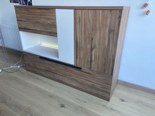 Bufet comedor madera y blanco