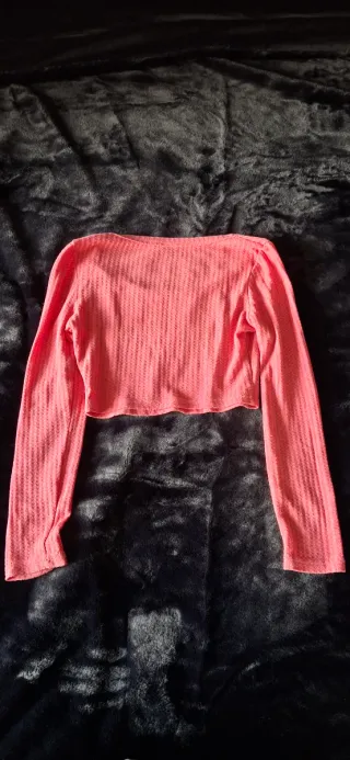 Camiseta corta rosa manga larga