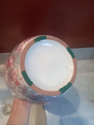 Vaso ceramica decorativo grigio e rosa