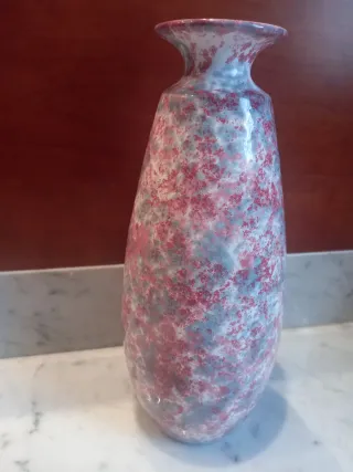 Vaso ceramica decorativo grigio e rosa