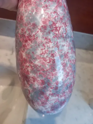 Vaso ceramica decorativo grigio e rosa