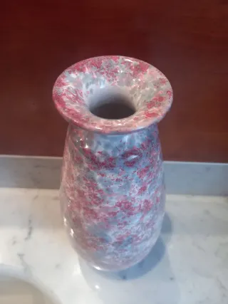 Vaso ceramica decorativo grigio e rosa