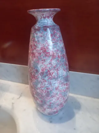 Vaso ceramica decorativo grigio e rosa