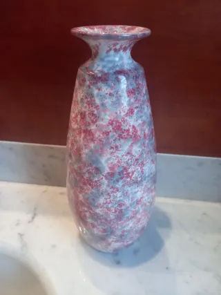 Vaso ceramica decorativo grigio e rosa