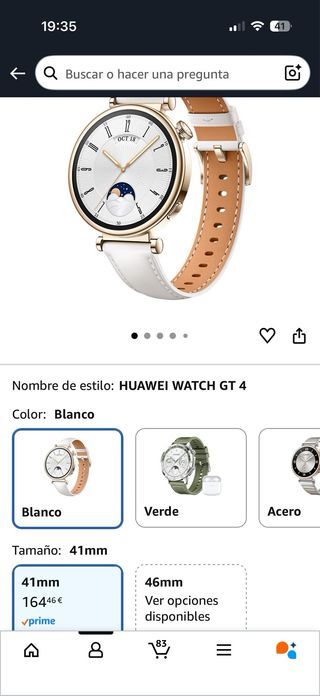 Smartwatch Huawei GT 4 Oro y Blanco