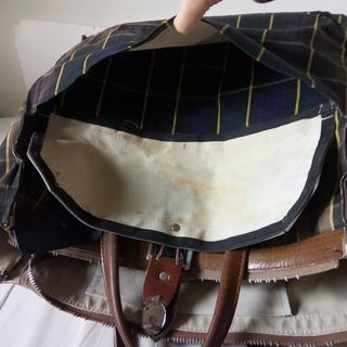 Bolso de viaje vintage a cuadros