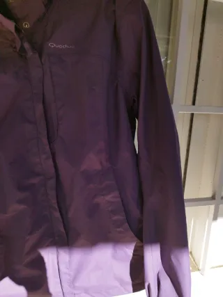 Anorak Quechua Mujer Lila Talla XL con capucha
