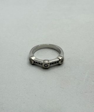 Anillo de oro blanco 18k Diamantes, 3.9 g, T-15.