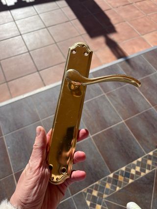 6 Manetas de puerta doradas