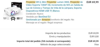 Proyector mini HD