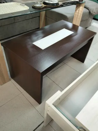 Mesa de centro moderna madera y cristal
