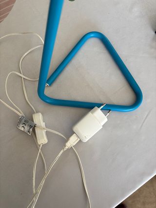 Lámpara de lectura flexible azul y plateada