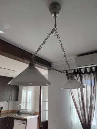 Lámpara de comedor diseño cristal y metal