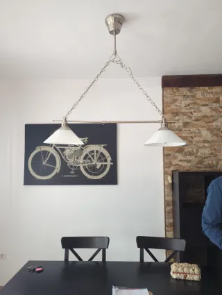 Lámpara de comedor diseño cristal y metal