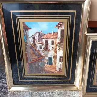 2 Cuadros Paisajes Marco Aluminio Cristal