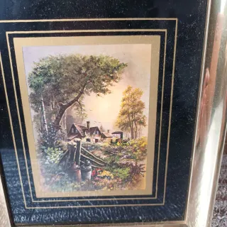 2 Cuadros Paisajes Marco Aluminio Cristal