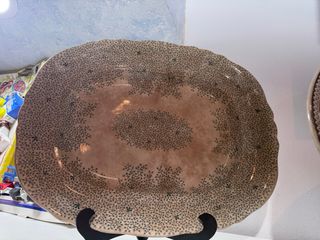 Bandeja antigua de loza siglo xix