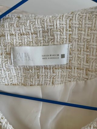 Chaqueta Zara Beige y Dorada Mujer