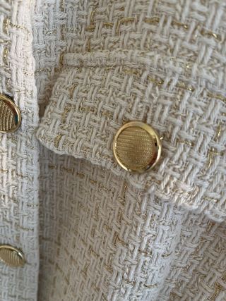Chaqueta Zara Beige y Dorada Mujer