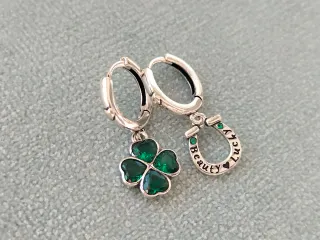 Pendientes aro trébol plata de ley