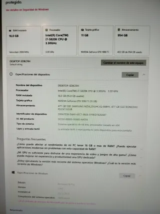 PC Gaming GTX 1080 Ti Strix, i7 5820k (LEER)