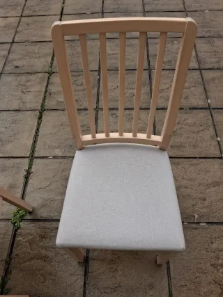 Juego 4 Sillas Madera Tapizadas