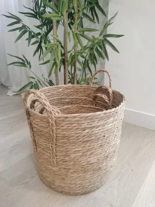 Conjunto Cestas Fibras Naturales Estilo Boho