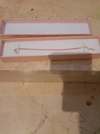 Pulsera plata cristales rosas